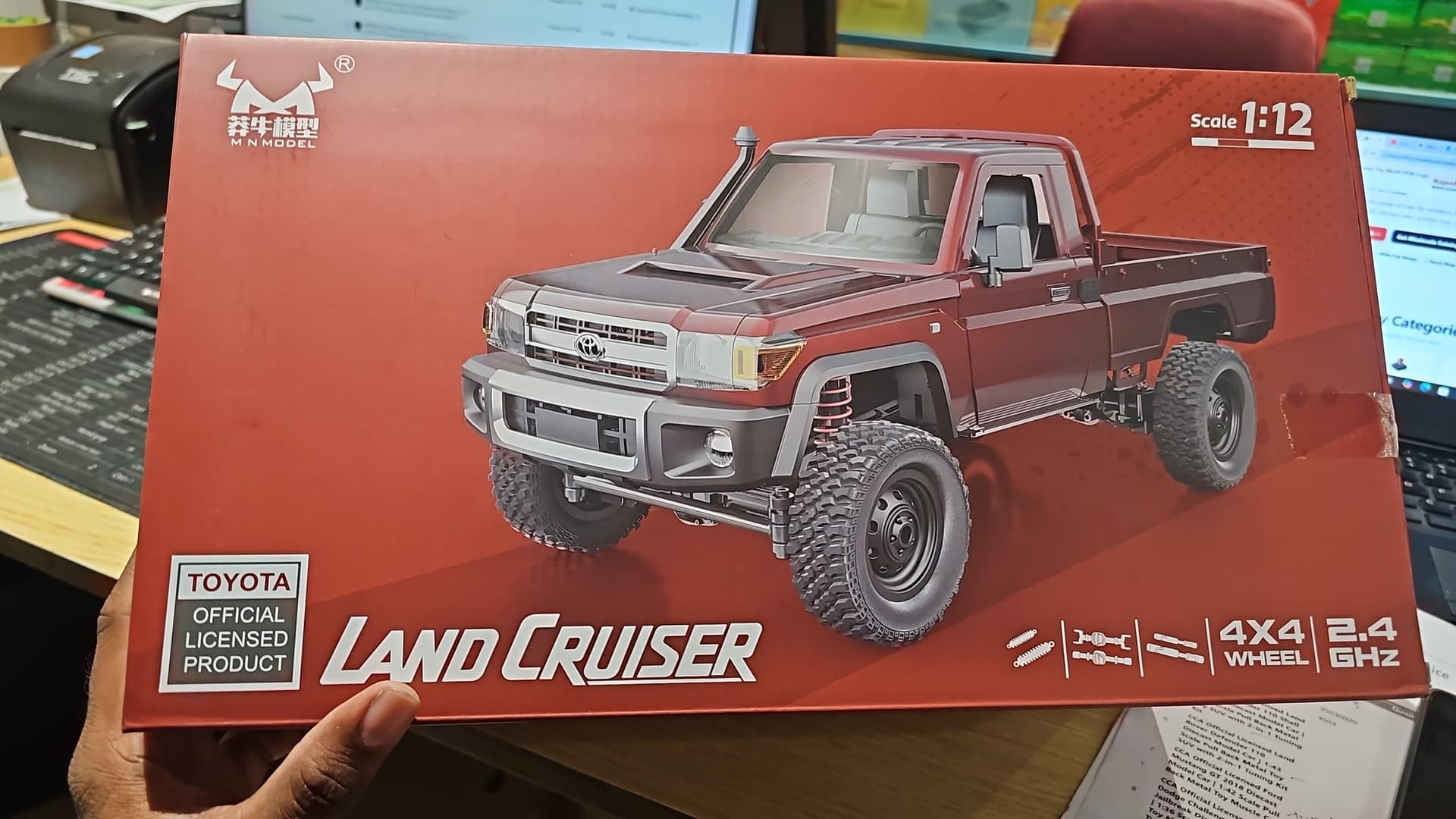 MN Model MN82 Toyota Land Cruiser LC79 1:12 4WD RC Pickup — Red Wine