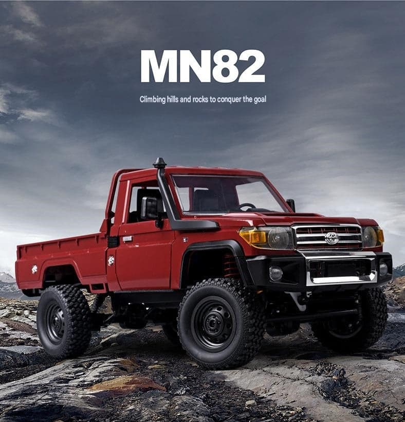 MN Model MN82 Toyota Land Cruiser LC79 1:12 4WD RC Pickup — Red Wine — view 3