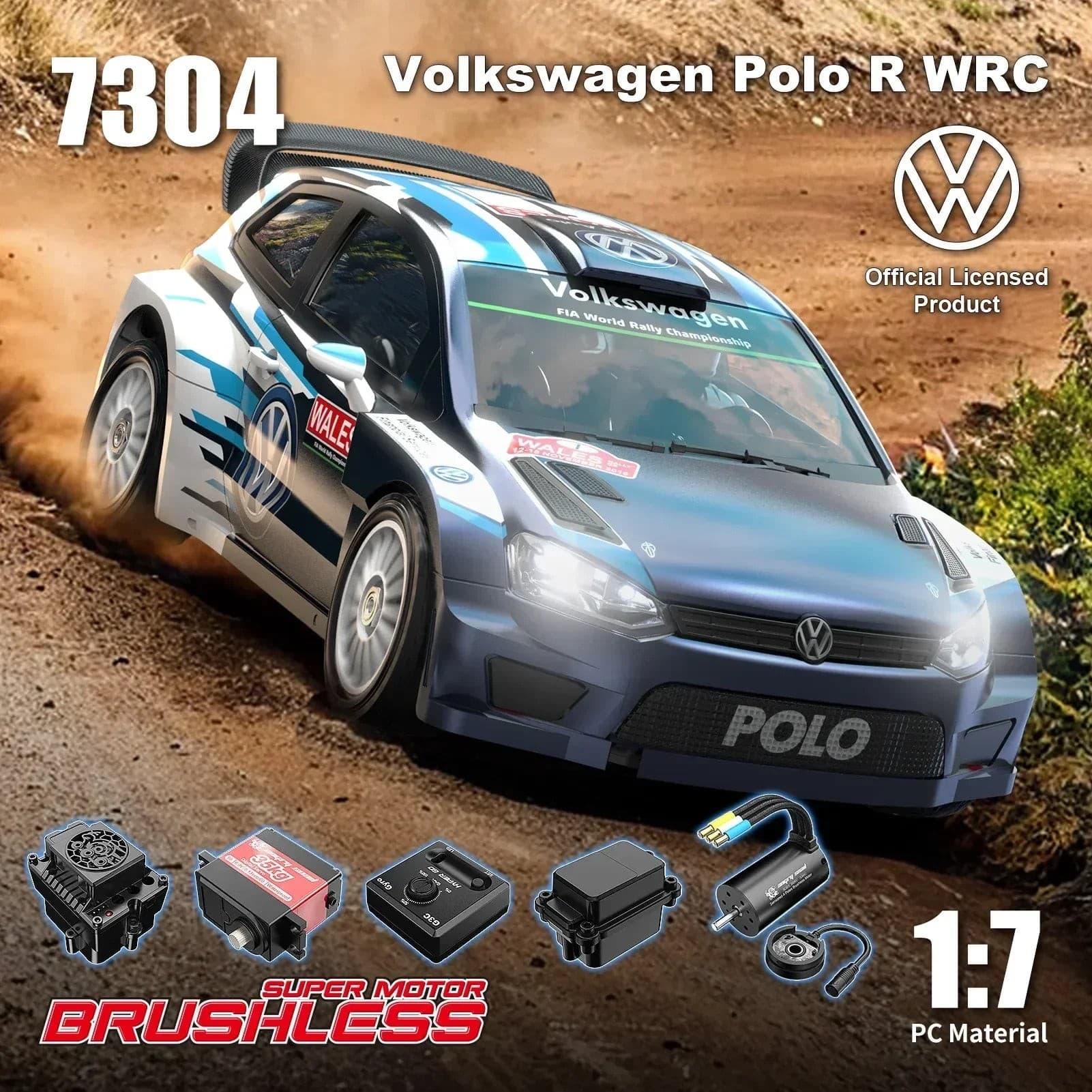 MJX Hyper Go 7304 VW Polo R WRC 1/7 Brushless 4WD Rally Car — view 4