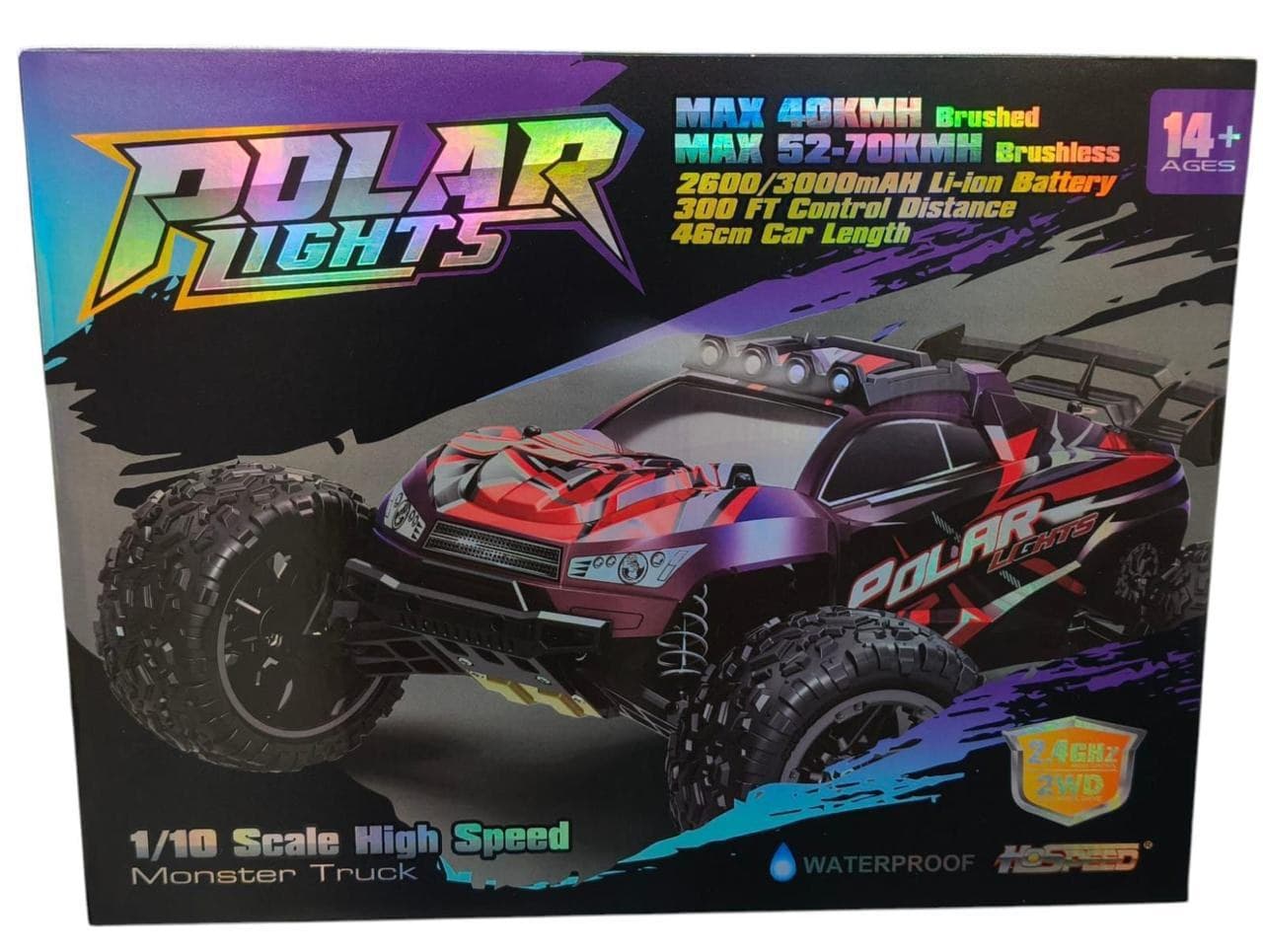 HOSPEED Polar Lights 1/10 4WD Monster Truck — 46 cm, Brushed 40 km/h or Brushless 52–70 km/h, 14+ — view 3