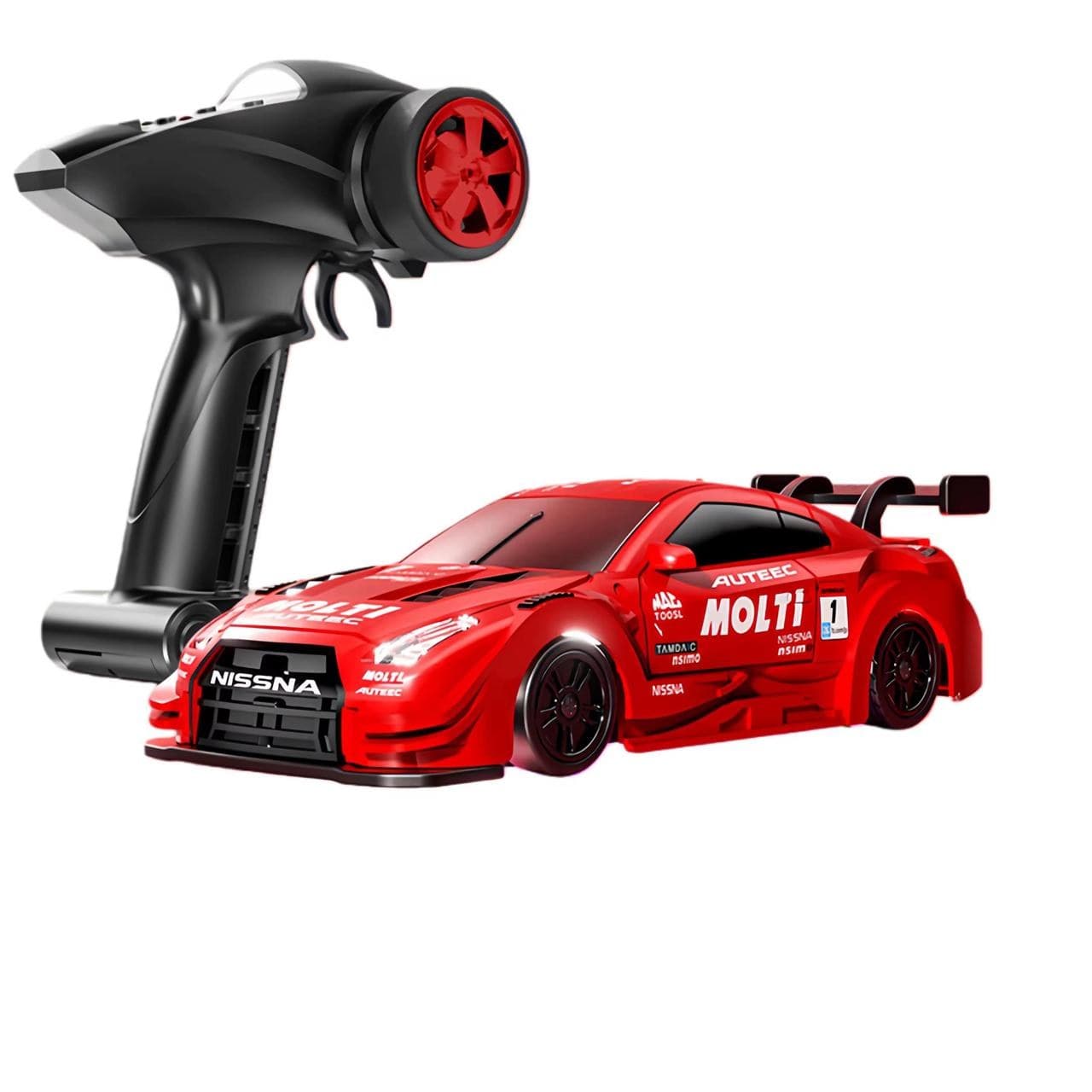 MOLTI Nissan GT-R 4WD RC Drift Car — 2.4 GHz Pistol Grip, Black / Red 2 Colours, 14+ — view 2