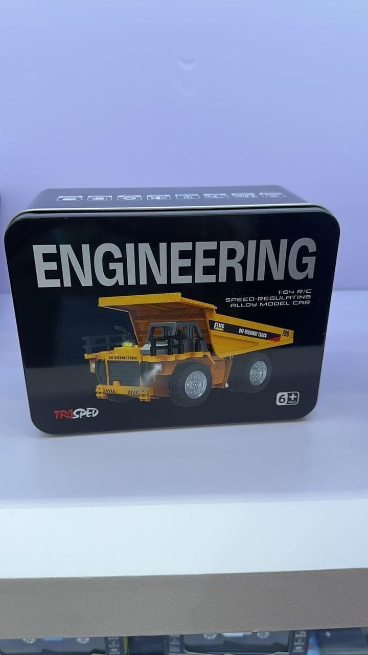 TRASPED HG4-431 1:64 Mini RC Alloy Dump Truck — Speed-Regulating, Tin Gift Box, 6+ — view 3