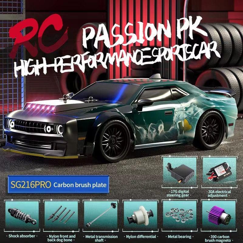 SG Racing SG216PRO "Beast" 1/16 4WD RC Drift Car — 40 km/h, IPX4, 390 Motor, Six-Part Upgrade Kit, 14+ — view 3