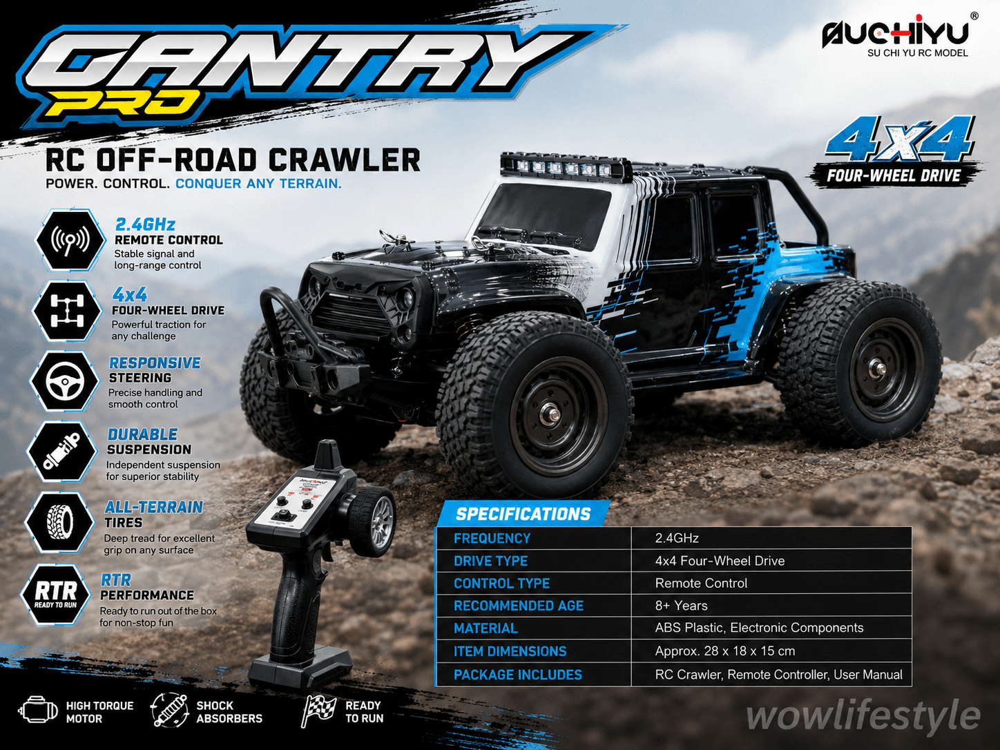 Suchiyu SCY 16103 Gantry PRO 1/16 4WD Brushless RC Truck – 70 km/h