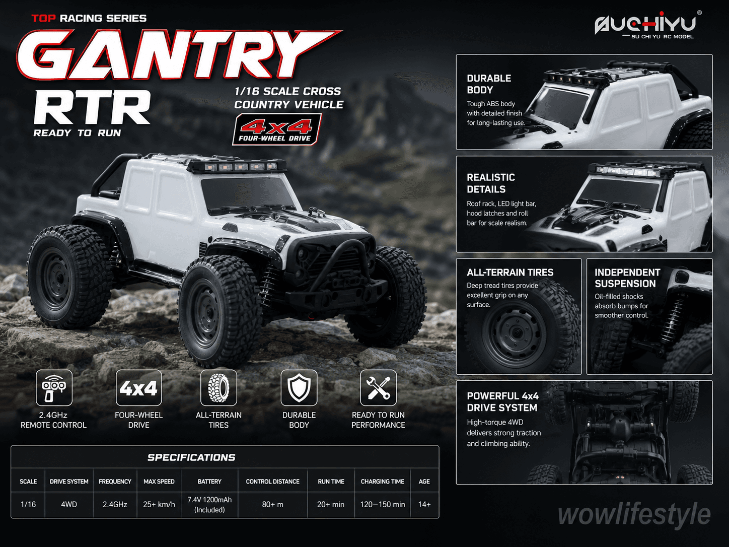 Suchiyu SCY 16103 Gantry 1/16 4WD RC Truck – Brushed RTR
