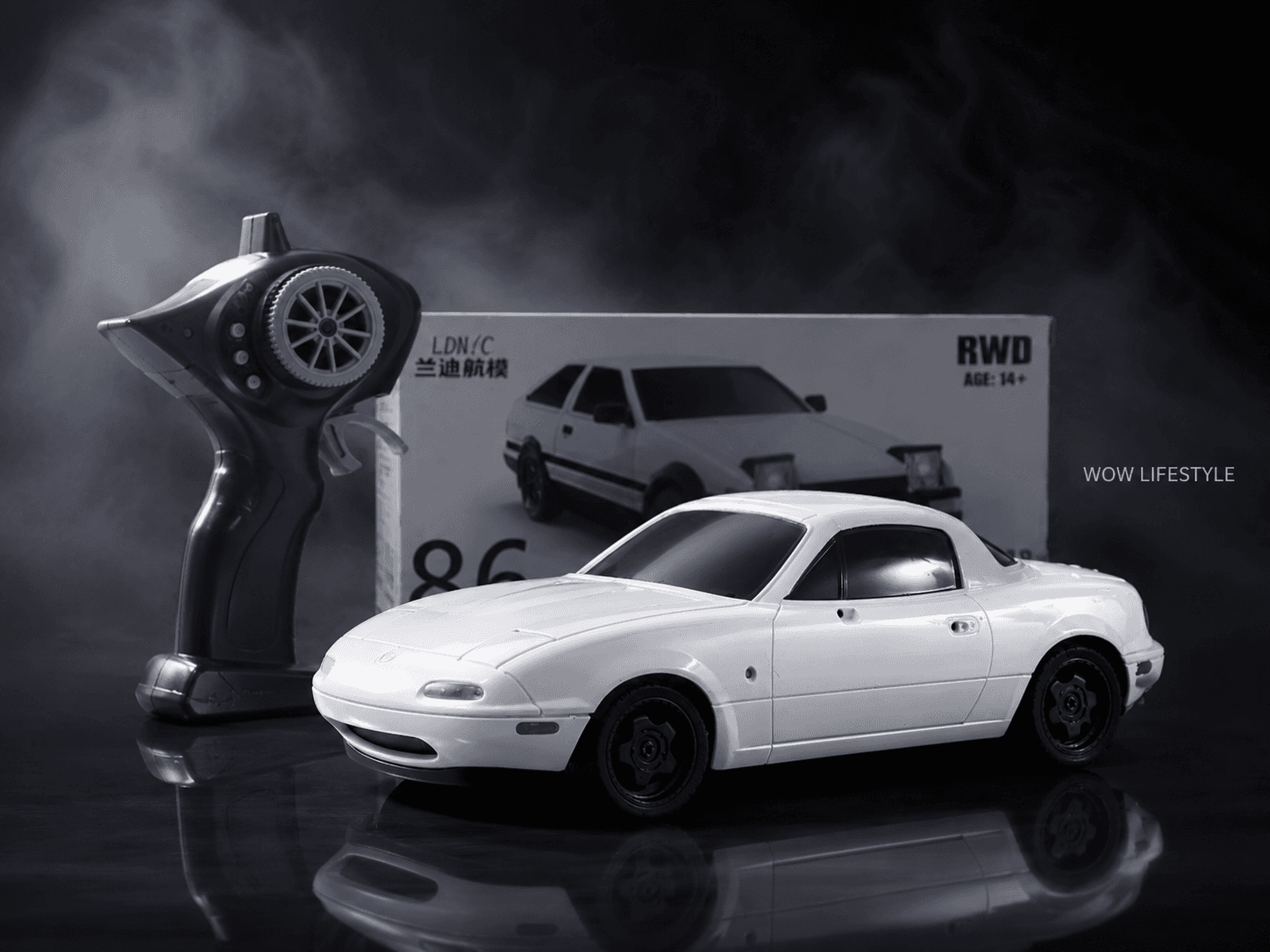 LDR-C 1:18 RC Drift Car MX5 — Pop-Up Headlights, White — view 1