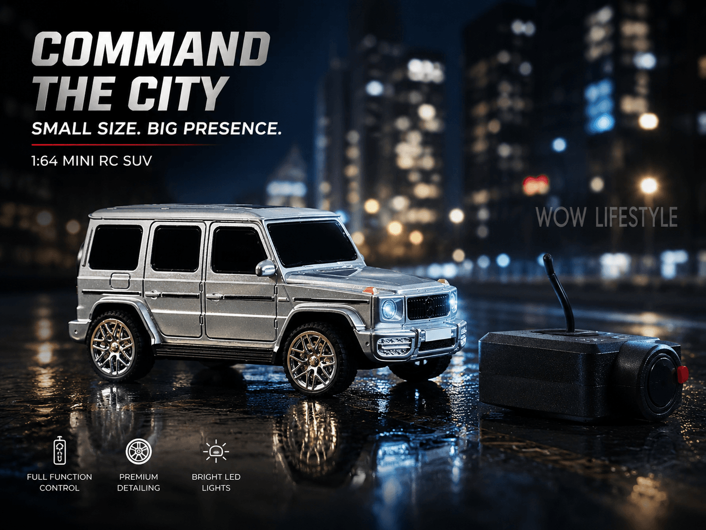 WLtoys 6406-C 1:64 FPV Camera RC Car — Mercedes G63 Style, Silver
