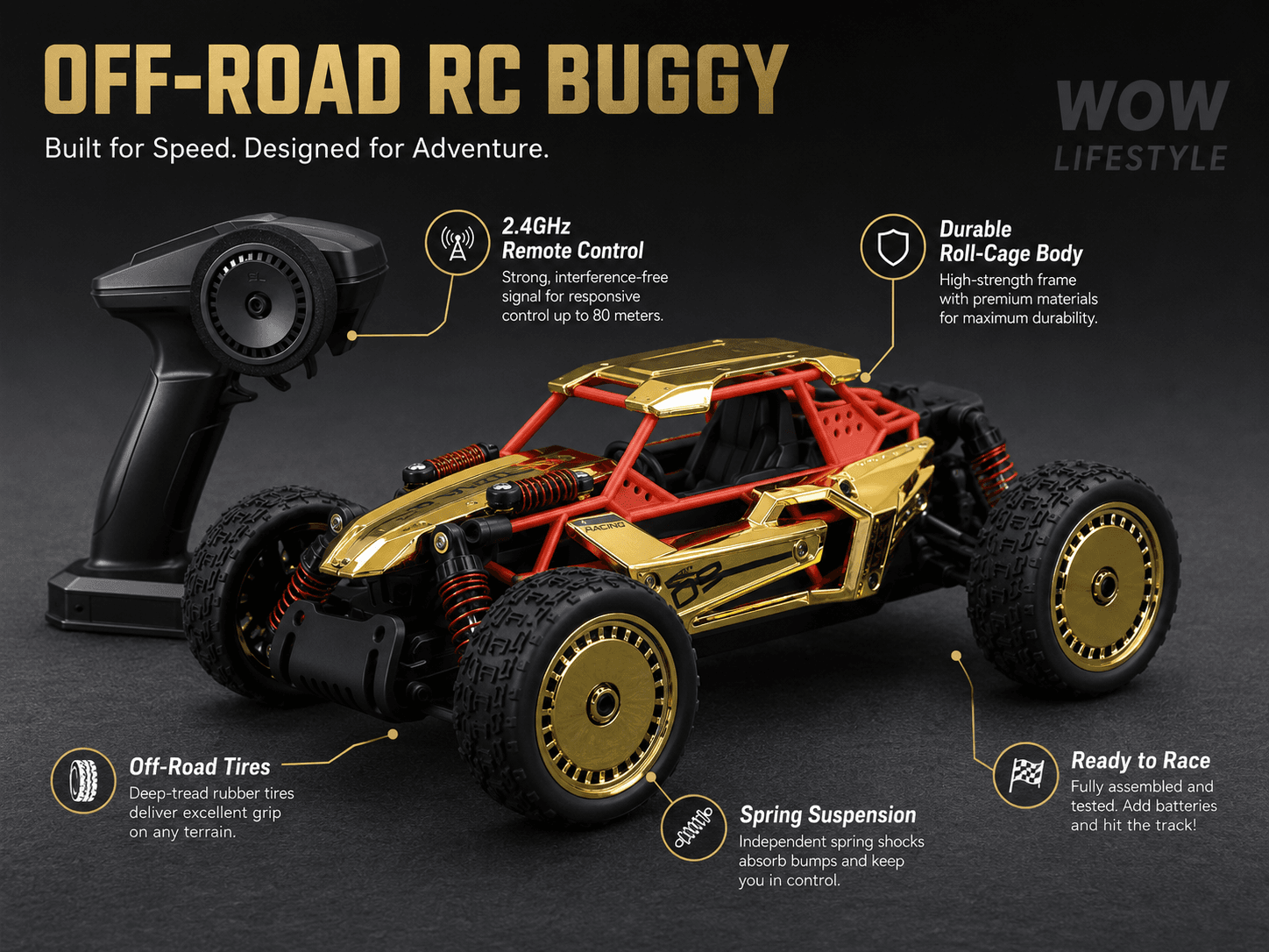 Sulong 1:14 Die-Cast RC Buggy – Gold Memorable Edition, RTR — view 8