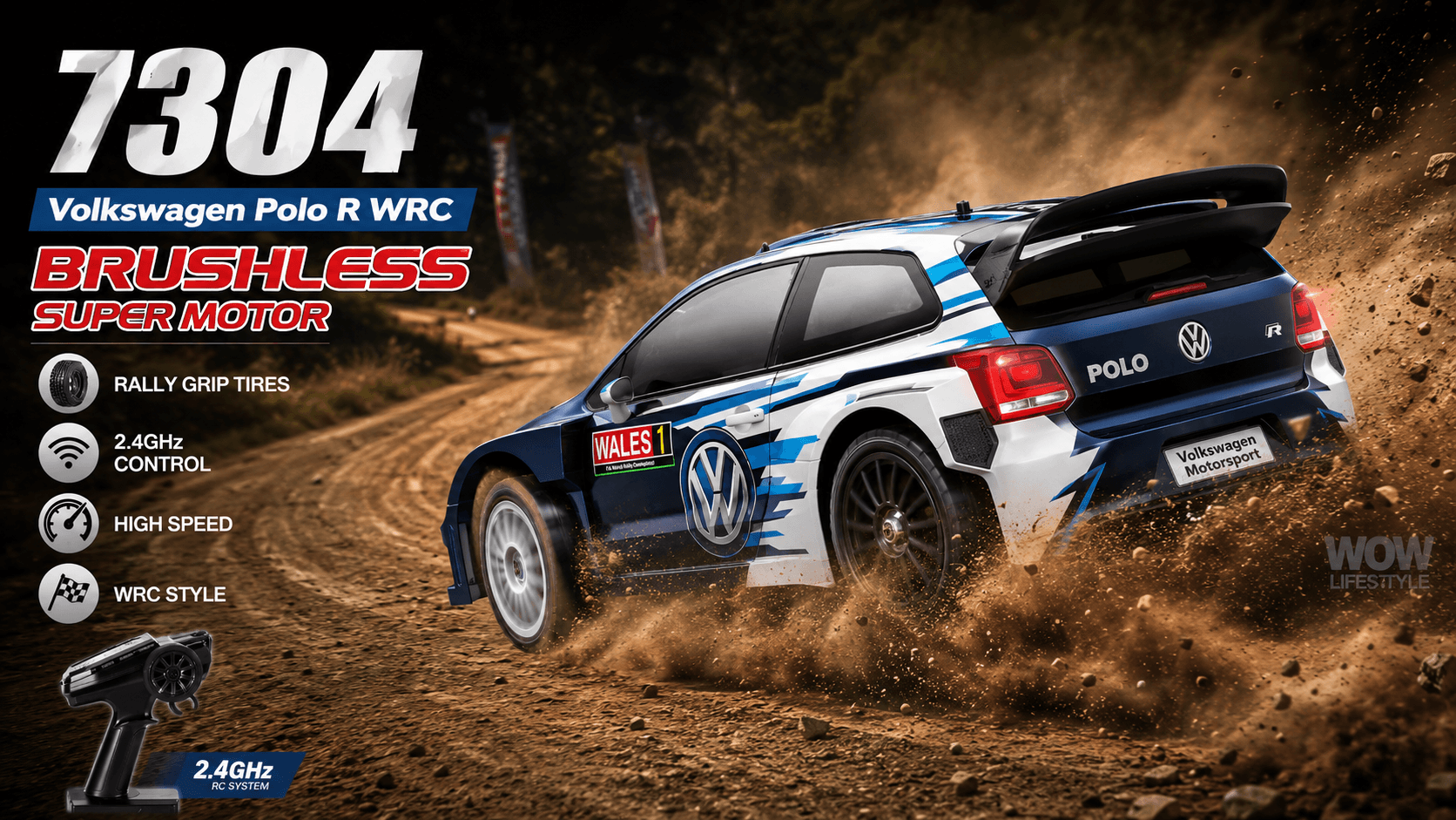 MJX Hyper Go 7304 VW Polo R WRC 1/7 Brushless 4WD Rally Car — view 5
