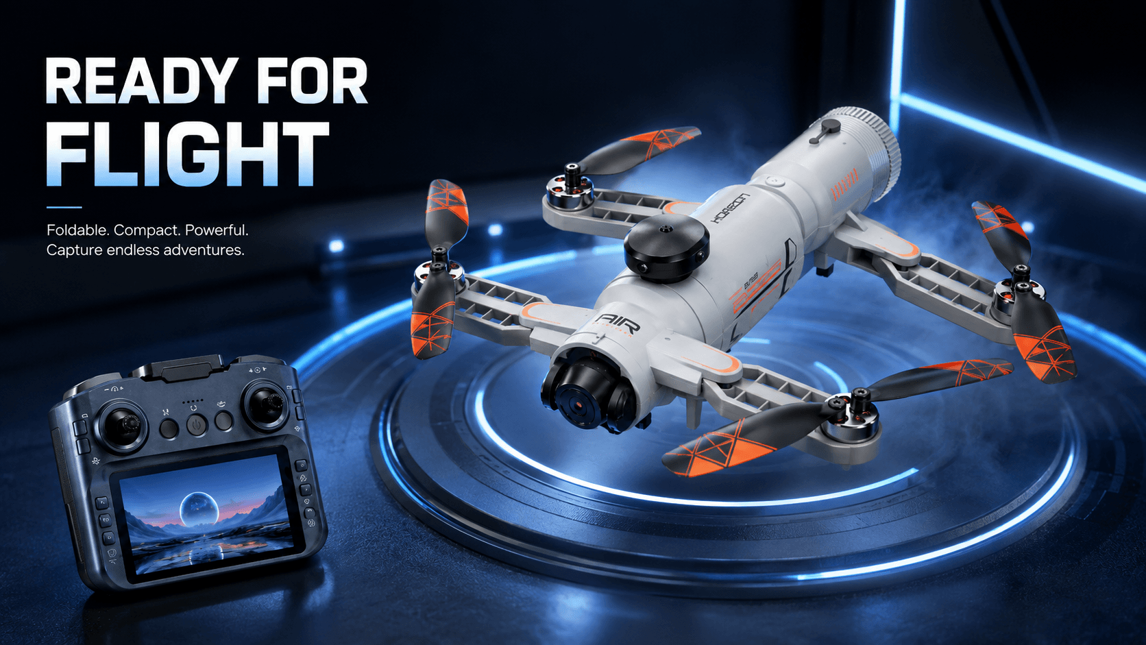SHRC AE22 WiFi FPV Camera Drone with 4.3-inch LCD Controller — White