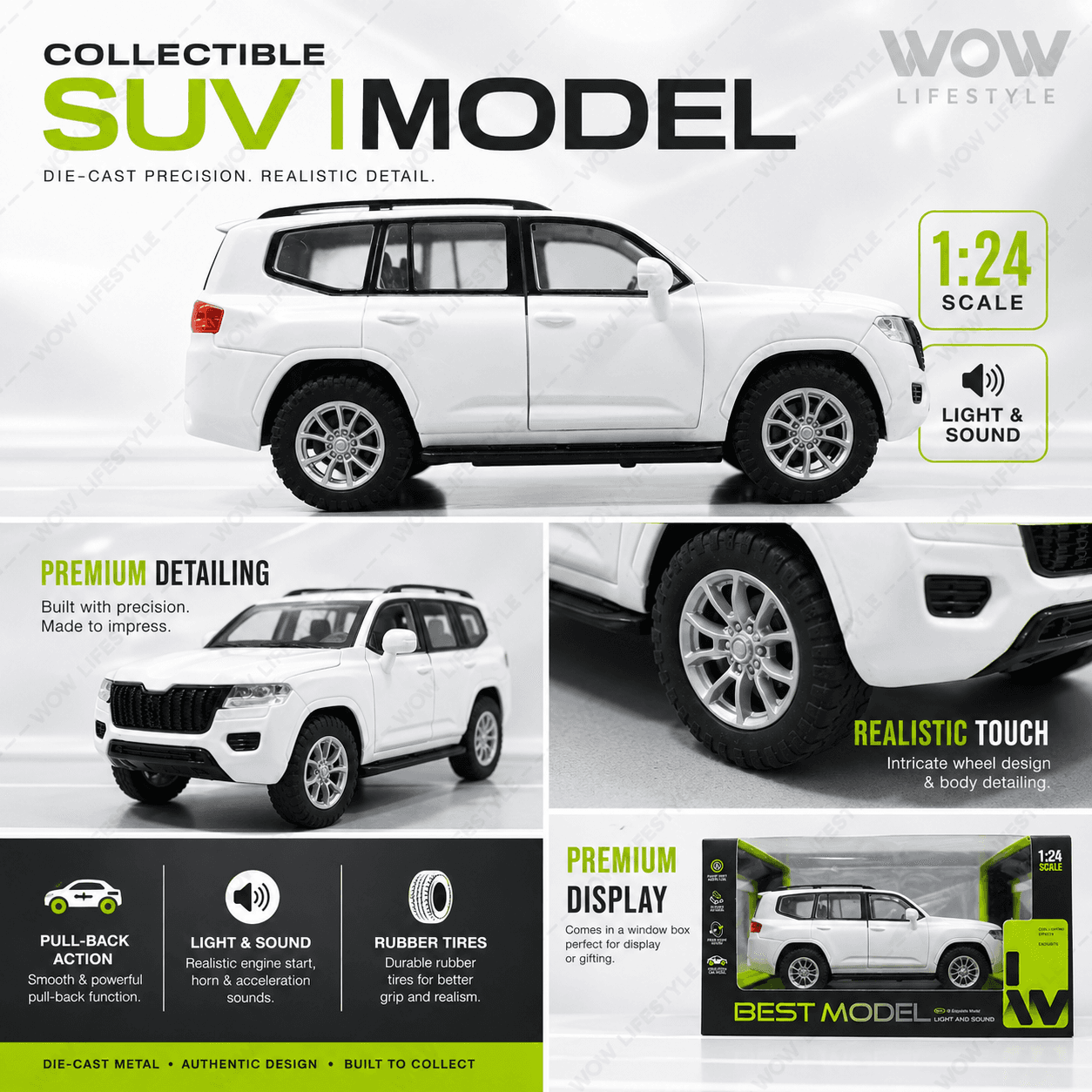 Best Model 1:24 SUV Diecast — Power Drift Inertia, Light & Sound — view 6